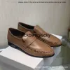 de rij pure origineel de * rij mode lederen single schoenen casual lederen schoenen geplooide platte loafers veelzijdige damesschoenen 360B