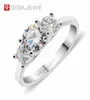 Gigajewe Moissanite 12CT 55mm2x40mm Ronde Cut EF Rings kleur 925 zilveren ring goud meerlagige vrouw Vriendin Geschenk GMS2161674