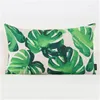 Pillow Nordic Style Small Fresh Green Plant Leaf Lumbar Case Car Office Back Sofa Cover Decoration For Room