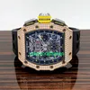 RM Luxury Watches Mechanical Watch Mills Rm11-03 Automatic Machinery 44.5 x 50mm Men's Watch Rm 11-03 Rose Gold Original Diamond st7W