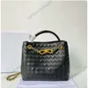 Высококачественные BVS Andiamo Tote Bags Кожаные ткацкие женские сумочки Бургундские плече