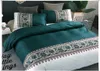 Projektowne łóżko zestawy proste luksusowe zestaw pościeli king size Jacquard kwiatowy z nadrukiem Łóżka lniane zestawu okładki kołdry okładki b9666288