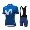 TDF Movistar Team Cycling Jersey Set Set Steemepling Blue Clothing Road Bike Ridts костюм для велосипедных шорт Mtb Maillot Ropa 240508