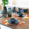 Tapetes de mesa 1pc Modern Art Placemats Orange Abstract Painting Place Linen Placemat para Decoração de festa em casa para jantar em casa