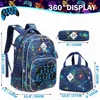 Backpacks MeetBellify Backpack for Boys School Sac avec boîte à lunch pour les enfants de la maternelle élémentaire Sac à dos pour garçons de 6 à 8 wx