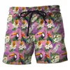 Herren -Shorts Papagei 3D bedruckte kurze Hosen für Männer Kleidung Hawaiianer Toucan Beach Bird Board Ramphastidae Bermudas