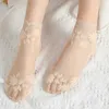 Kids Socks Socks Dames kant transparante lolita onzichtbare zomer dunne niet-slip korte enkel enkel zwarte low cut boten sok