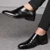 Men's Shoes Black Leather Formal Shoes for Men Oxfords Male Wedding Party Office Business Shoe Man zapatos de hombre Plus Size