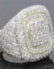 14 тыс. Золото полное алмазное кольца для мужчин хипхоп Перидот драгоценный камень Anillos de Bizuteria Свадебной пакет Scirecling Diamond Diwelry Ring SH195813869
