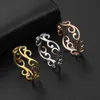 Anéis de casamento Skyrim Vintage Filigree Flower Ring Women Girls Aço inoxidizado