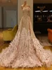 Ostrich Feather Luxury Evening Dresses Sparkly Sequins Strapless A Line Gold Prom Dress Party Wear Custom Made Formal Gowns1472692