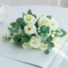 Fleurs décoratives Silk Artificiel Rose S Christmas Wedding Bridal Bouque Garden Wall Couronnes Home Box Box Box Festival Décoration