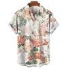 Camicie casual maschile 2024 Shirt a maniche corte con un look fresco e alla moda.La stampa floreale 3D gli conferisce un effetto in fiore.È CAS