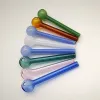 Hot Selling Colorful Tube Pipe 4 tum Pyrex Glass Oil Burner Pipes Small Spoon Handpipe Tobaksröktillbehör ZZ