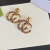 Дизайнерские серьги с бриллиантовым цветным драгоценным камнем серьги для женщин для женщин G Ювелирные серьги подарок