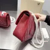Leather quality Designer Bags CF tote Card shoulder Burgundy chain handbag Luxury shoulder woman green 5A 22c purse Light Soft Ladies b Gmsc