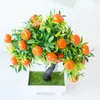 Dekorative Blumen kreative künstliche Kiefernpflanzen Bonsai Realistischer handgefertigter Orangenbaum mit Blumenpot Einfacher Zuhause Dekoration