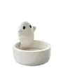 Candle Holders Cartoon Kitten Holder Ceramics Cute Little Ghost Desktop Decoratieve ornamenten Verjaardagscadeaus