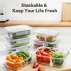 1040ML Multi-grid Glass Lunch Box Meal Prep Containers Glass Food Storage Containers With Lids Kitchen Storage Organization 240429