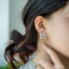 Boucles d'oreilles GLOD COULEUR COULDS SALL BIENDRES Tempérament de luxe Tempérament de fleur rose Zircon pour la mode des femmes