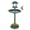 Other Bird Supplies 42" H Plastic Round Bath With Solar Light & Sturdy Base For Outdoor Garden