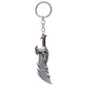 Fashion God Of War 4 Keychain Kratos Axe Demon Knife Weapons Model Key Chain Chaveiro Men Cosplay Keyring Car Accessory 240506