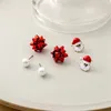 Boucles d'oreilles en peluche à la mode du père Noël à la piste de Noël perle pour les femmes filles de Noël