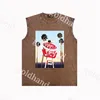 Modeheren schoudervest losse tanktops ontwerper katoen mouwloze t shirts kleding