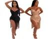 Femmes Bodycon Mini robe paillette paillette glyde Vneck Vneck Sumy Sexy Evening Farty Robes Club Wear Vestidos2630661