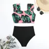 Kvinnors badkläder sexig hög midja baddräkter kvinnor blomma strand simning slitage baddräkter brasilianska bikini set pool bather 2024