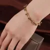 Chain Heart Shaped Pendant rostfritt stålarmband för kvinnors mode 316L armband med pärlor utsökt naturstenkedja armband J240508