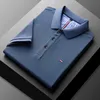 Men's Polos High End Shopping Match Matching de mangas curtas Camisa de pólo masculino T-shirt Summer Pearl Cotton Casual Trend Q240508