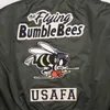 Men's Jackets 2023 USAFA WW2 Flying Bumble Bs Patch Embroidered Bomber Jacket Men Air Force Pilot Flight Winter Coat Warm Padded Outwear T240507