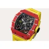 Devils Watch Watchba Mechanical Movem RM35-02 ATTRIQUE ATTRALLON SUPERCLONE entièrement RM035 Designer Watches Flywheel Red Tourbillon Mens Skeleto 9358