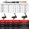 Fishing Rod and Reel Combo 1.8m-3.6m Carbon Fiber Max Pull 3.5kg Lure Rod and 5.2 1 Gear Ratio Spinning Reel for Bass Pesca 240508