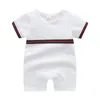Pasgeboren baby romper designer kleding zomer peuter meisje jongen jongen korte mouw baby polo shirt katoen jumpsuit streep baby rompers 0-24m