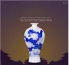 Wazony chiński niebieski biały porcelanowy wazon zestaw bazowy ozdoby domowe figurki komputerowe