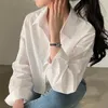 Blouses des femmes Back Split Low Aweet Blouse à manches longues Blouse Blusas Mujer Casual White Shirt Women Roupas Femininas Wild Tops Ol Shirts