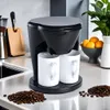 Cafetière à double servir avec 2 tasses en porcelaine, cône filtrant amovible lavable, cuillère de service - Compact et facile à utiliser pour le bureau à domicile