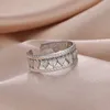 Bröllopsringar skyrim rostfritt stål hjärtan öppna ring kvinnor boho finger ringar 2024 kpop mode smycken bröllop band gåva för älskare vänner