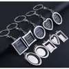 100pcs partia metalowa rama fotograficzna brelowac okrągły kwadratowy kształt łańcuch kluczy Bpple logo DIY dla miłośników prezentów