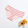 Culotte de femmes coton coton mignon sous-vêtements à la mode imprimé plaid basse taille sexy élastique confortable respirant la lingerie de fille d'été