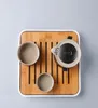 Tè in bambù vassoio giapponese set da tè giapponese set vassoio set di tè vassoio quadrato set da tè per tè per tè deposito piccolo stand3484733
