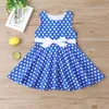 Girl Dresses semplicità accogliente per bambini ragazze abbigliamento vintage polka dot principessa swing party lace-up kiz cocuk elbise 2024