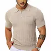 Polos pour hommes Luxur Casual Talit Polo Pocket Bouton de poche courte à manches à manches fraîches tricotes tricotes 2024