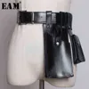 EAM 2022 Nieuwe Spring Summer Pu Leather Black Buckle Orange Mini-Bag Personality Long Belt Women Fashion Tide All-match JW655 AA220312 221s