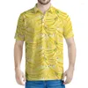 Herrpolos tropisk banan 3D tryckt poloskjorta för män sommar gata kort ärm lapel tees hawaiian frukt mönster t-shirt toppar