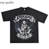 T-shirt de camiseta extrema e desgastada de rocha de rock metal europeu e americano e com mangas curtas de algodão puro puro punk punk punk y2k 114