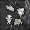 Pinnen broches schattig marien dierenglazuur help me ik ben moe en depressieve haaien cartoon pin badge backpack denim broche voor vr ot8zn