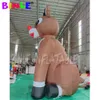 Großhandel 6 m 20 Fuß hoher Riese animierte schöne aufblasbare Weihnachtsfest -Rudolph, riesige braune Rentier -Ornament für Farm House Yard Dekoration